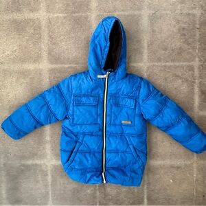 Kids Snow Parka Blue Hooded Puffer Jacket